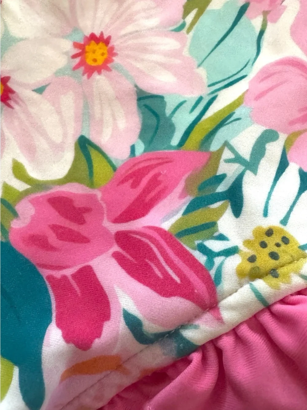 Caden Lane Floral Long Sleeve Ruffle One Piece Swimsuit Rash Guard 3 T toddler